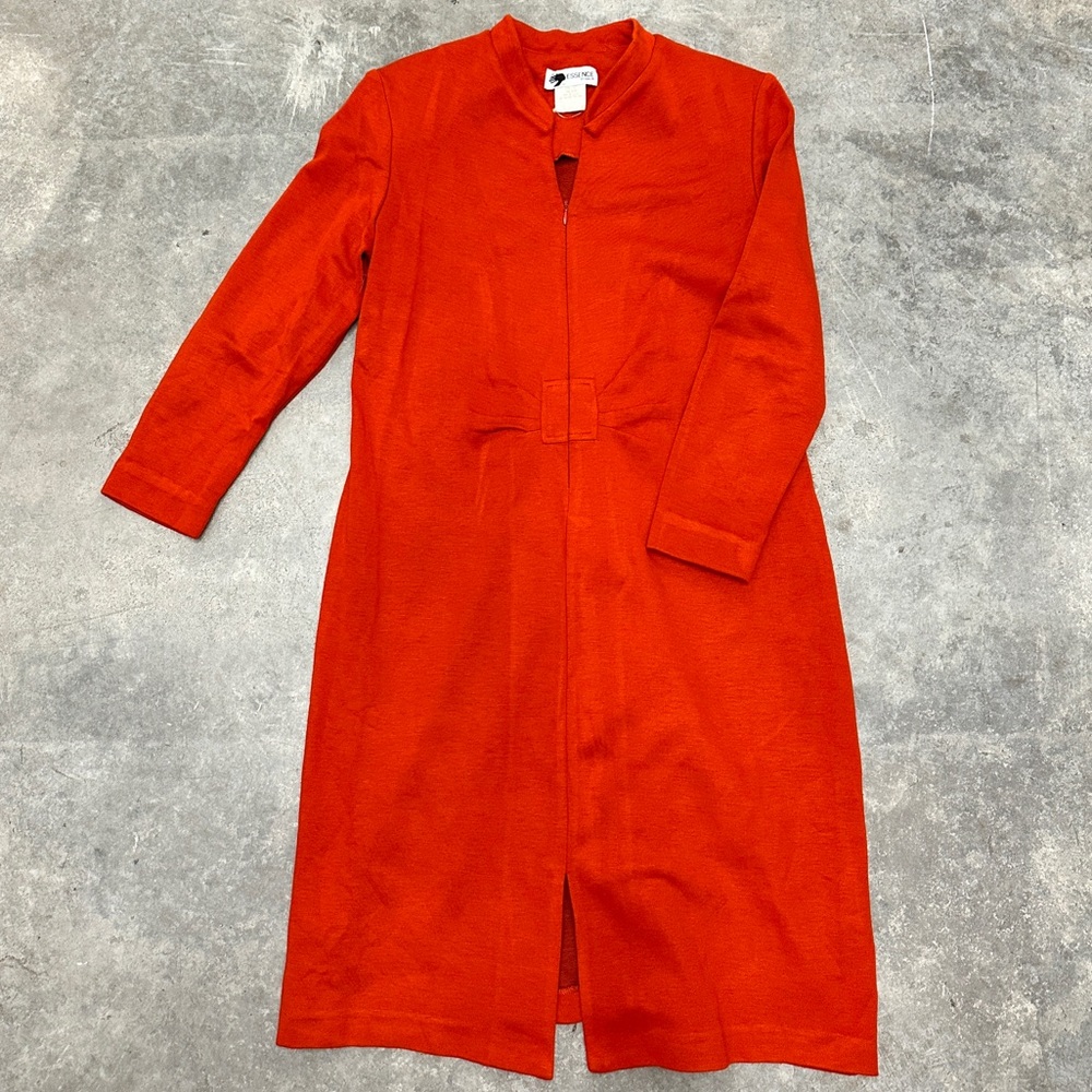Essence Orange Red Women's Half Zip Dress